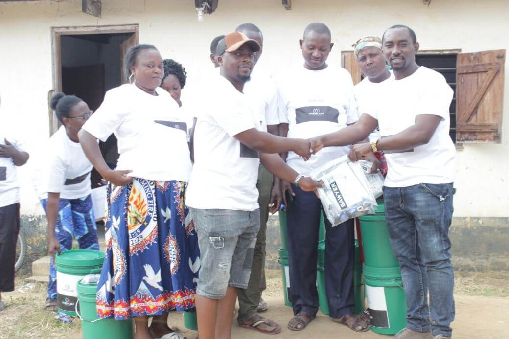 Distributing 22 water filters in Kikwawila village in Ifakara, Morogoro region, Tanzania -- SUKHI222